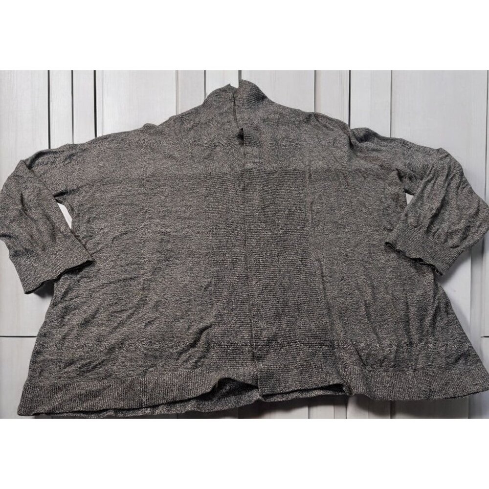 Pure Energy Womens 3X Open Front Heather Gray Cardigan Sweater Lightweight Cover